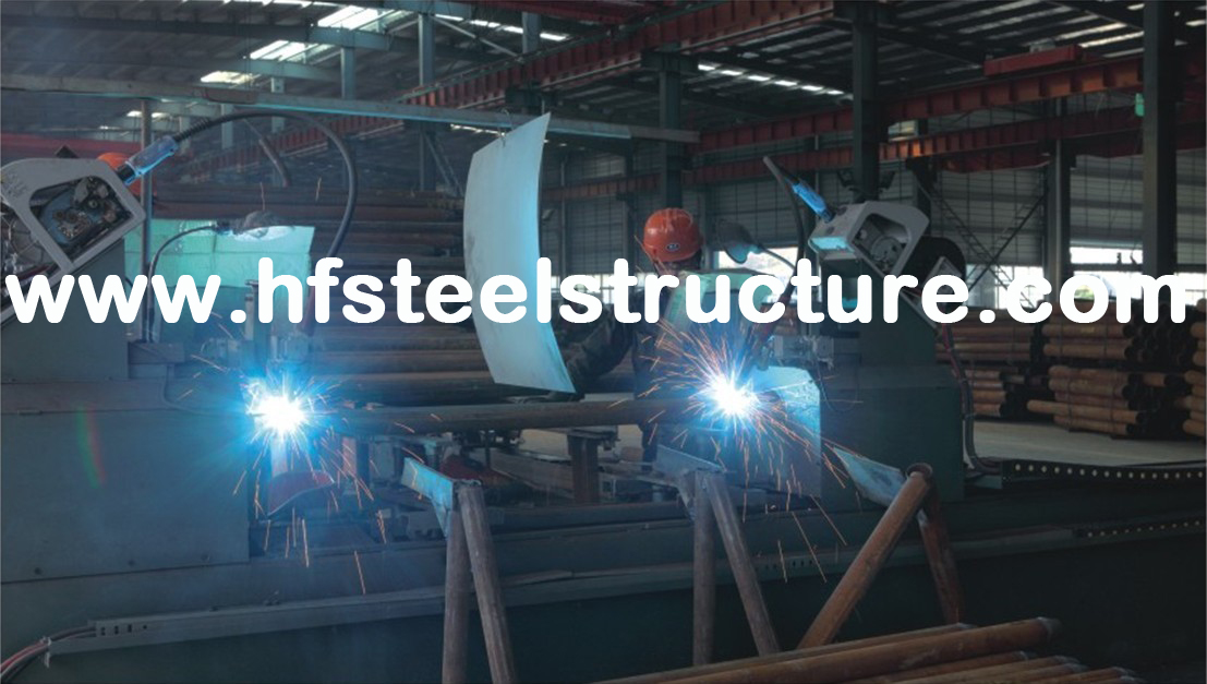 Q345 Steel Structure / V Brace Metal Truss Buildings With Welded / Hot Rolled H-beam
