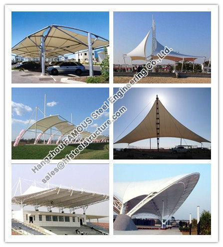 Membrane Structure Commercial Steel Building With PVC PVDF PTFE