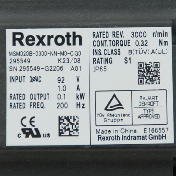 REXROTH Cyprus  MSM020B MSM020B-0300-NN-M0-CG0-295549 Servomotor Syncro Drive Motor USED #2 image
